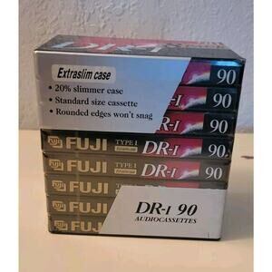 Fuji DR-I 90 Minute Blank Audio Cassette Tapes Set of 8 Normal Bias Never Opened